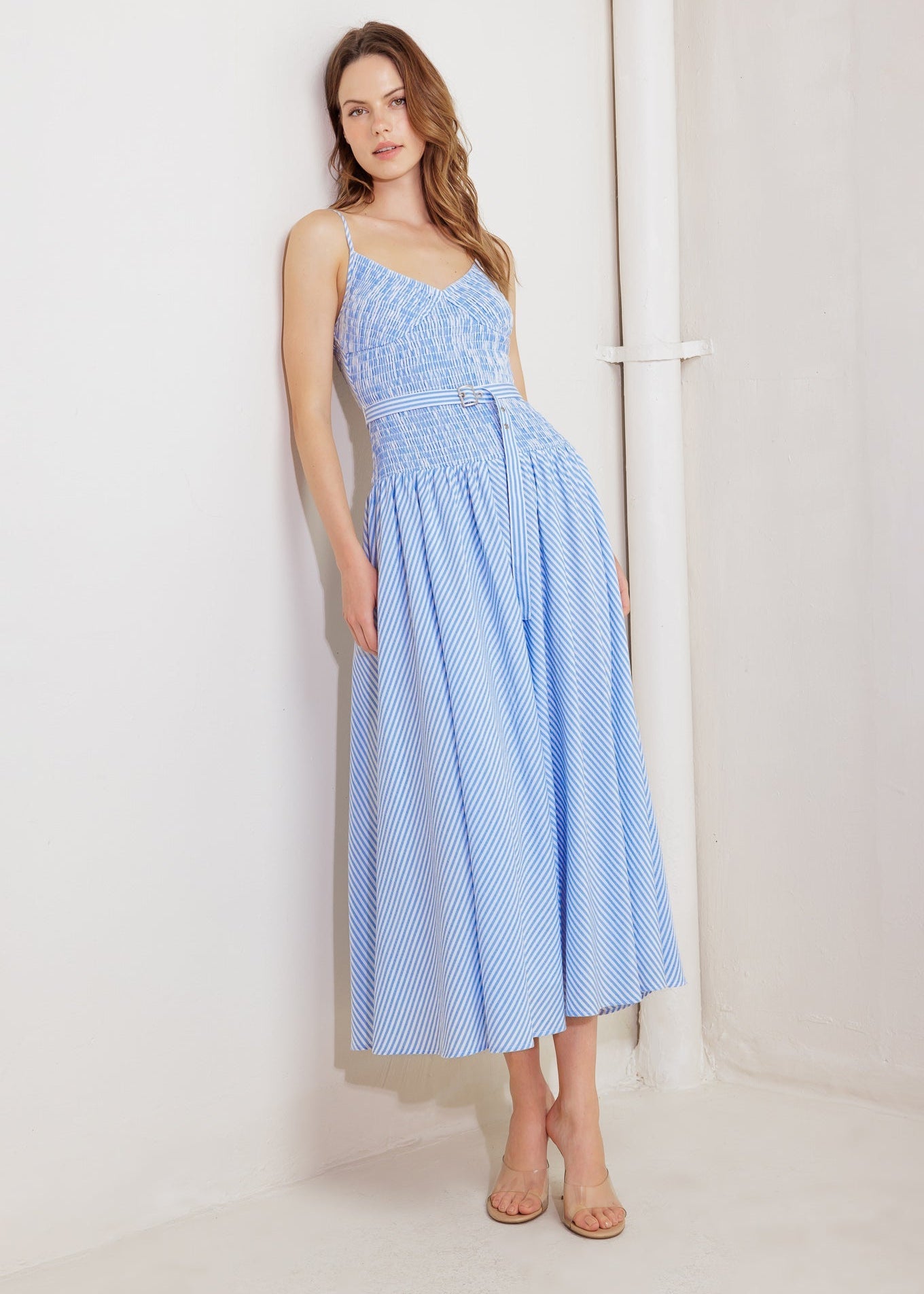 BLUE SKIES SEABREEZE STRIPED MIDI DRESS Secondary image
