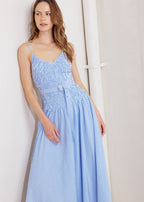 BLUE SKIES SEABREEZE STRIPED MIDI DRESS