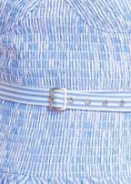 BLUE SKIES SEABREEZE STRIPED MIDI DRESS