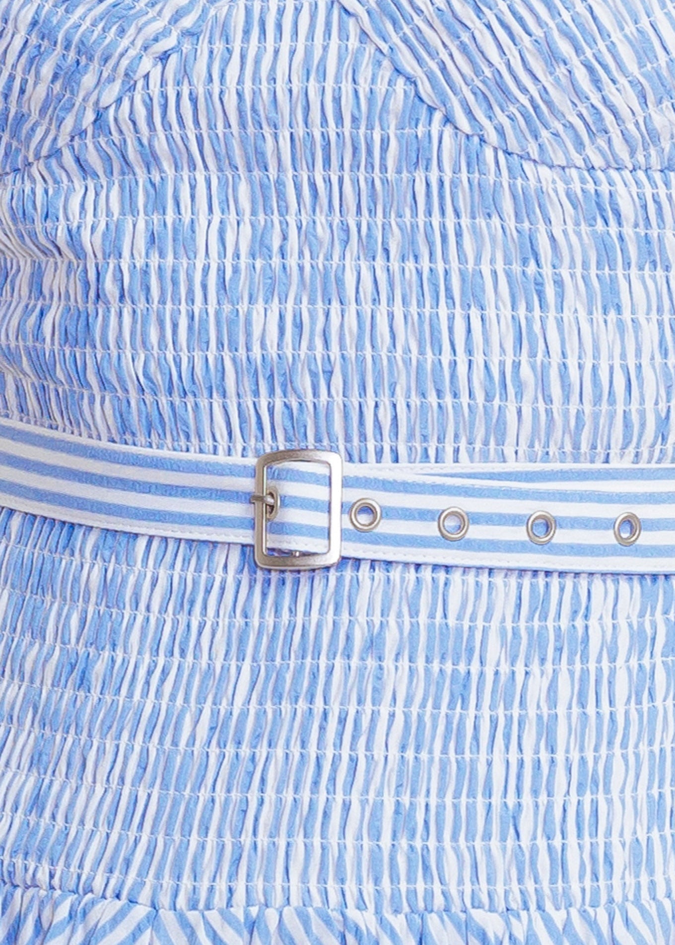 BLUE SKIES SEABREEZE STRIPED MIDI DRESS