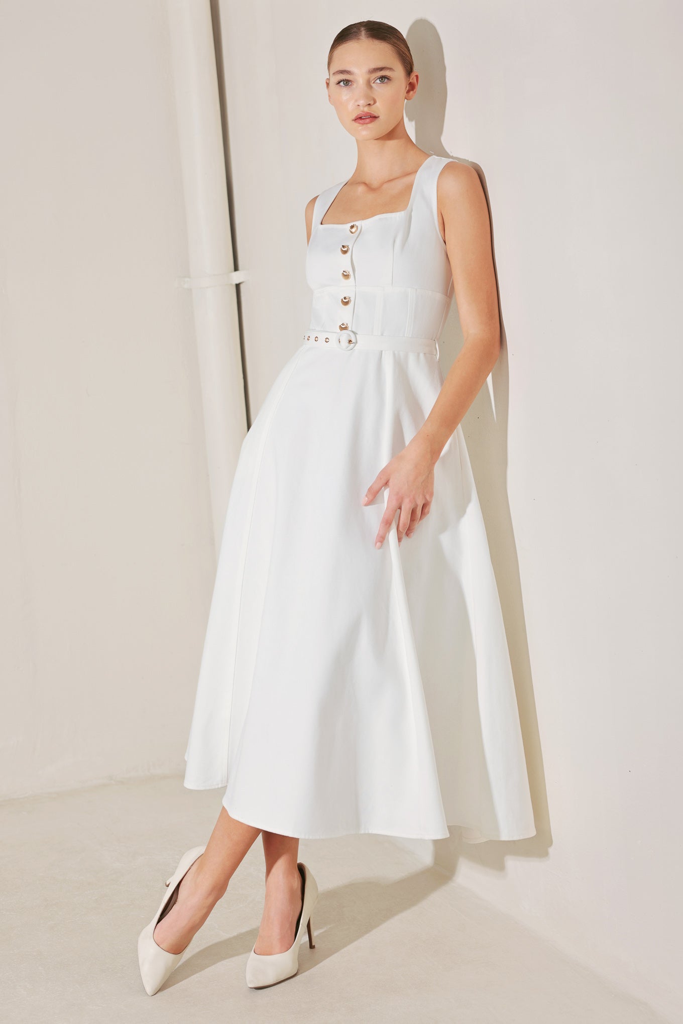 SUMMER SOCIAL WOVEN MIDI DRESS Main image