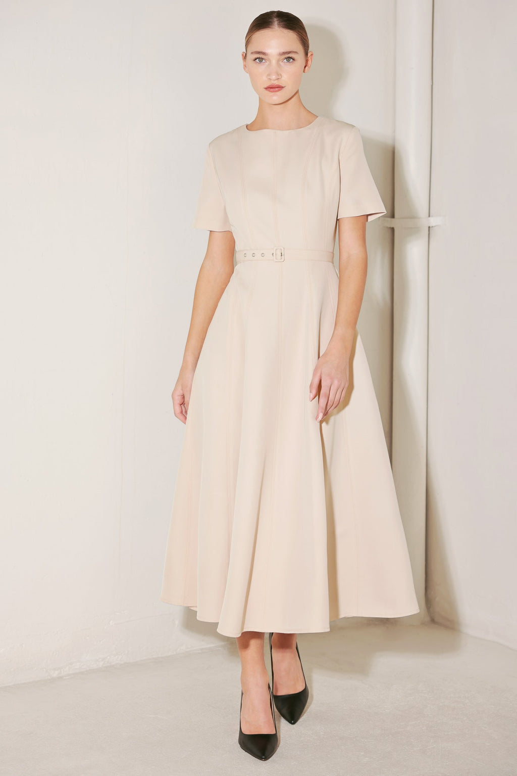 SPRING ICON WOVEN MIDI DRESS