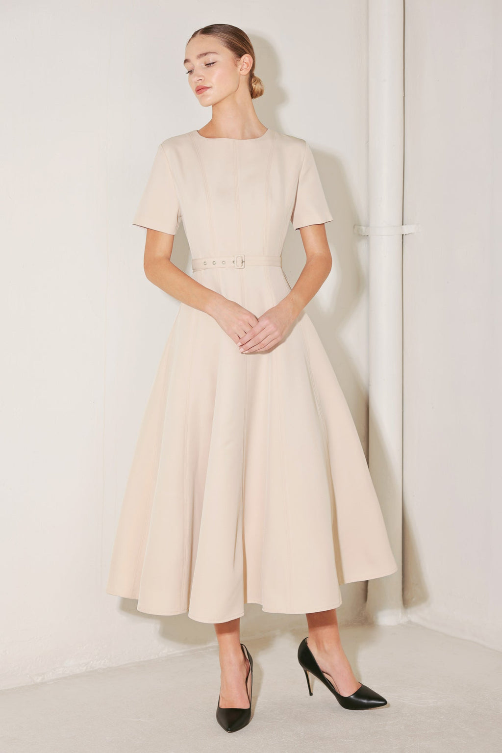 SPRING ICON WOVEN MIDI DRESS