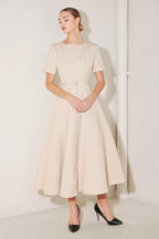 SPRING ICON WOVEN MIDI DRESS
