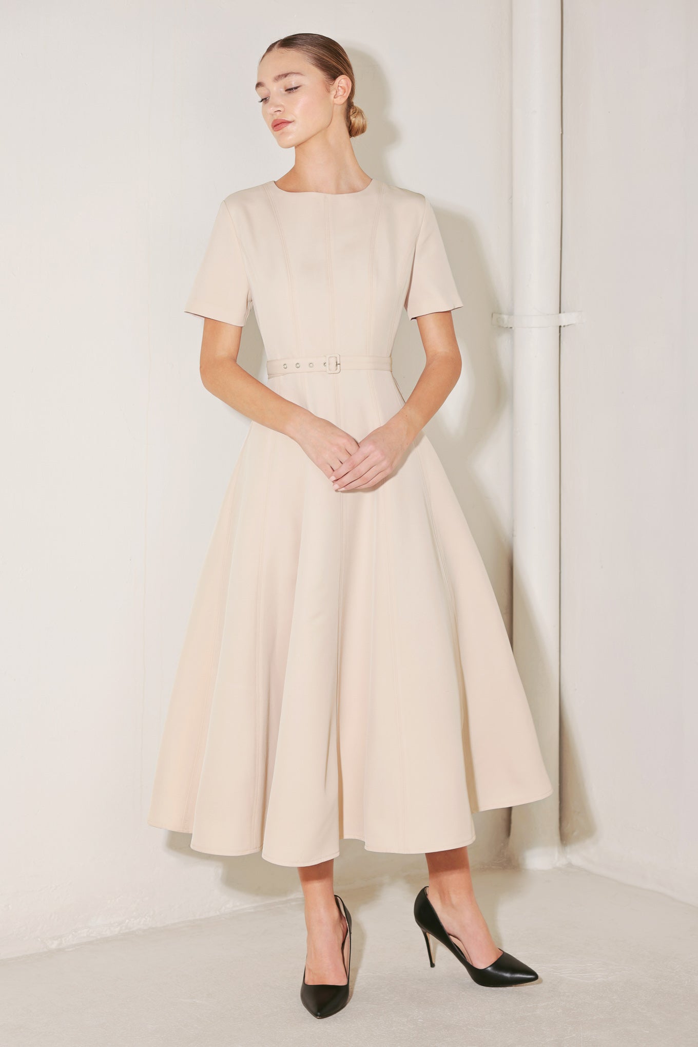 SPRING ICON WOVEN MIDI DRESS