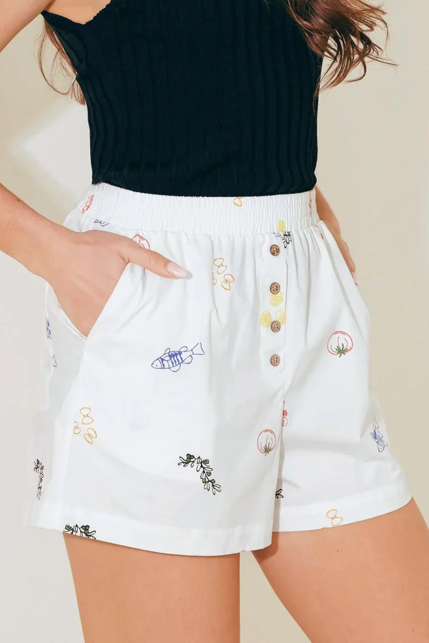AFTER HOURS WHITE WOVEN SHORTS Main image