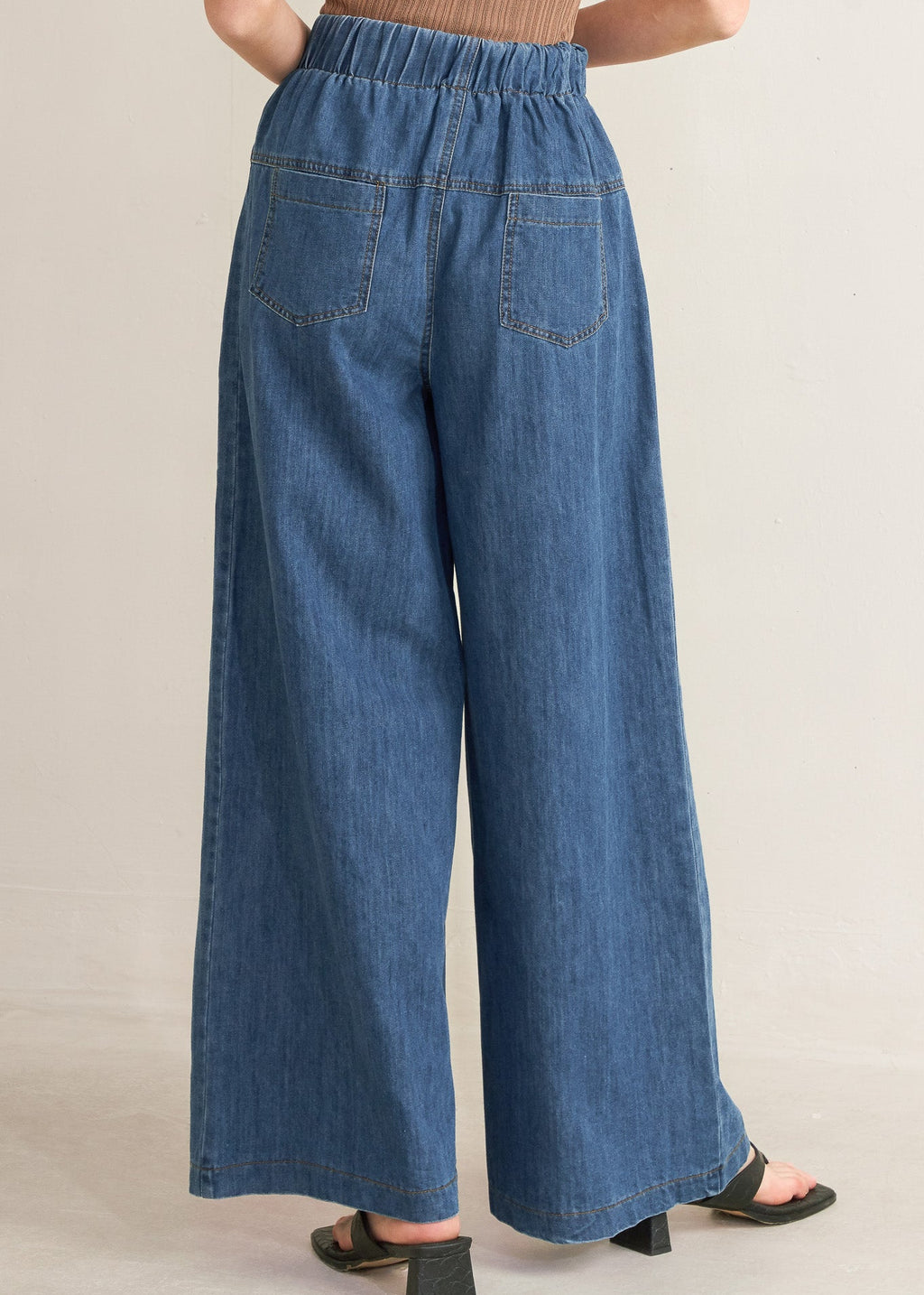 THE ARIA PINTUCK DENIM PANT