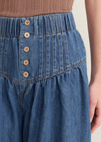 THE ARIA PINTUCK DENIM PANT