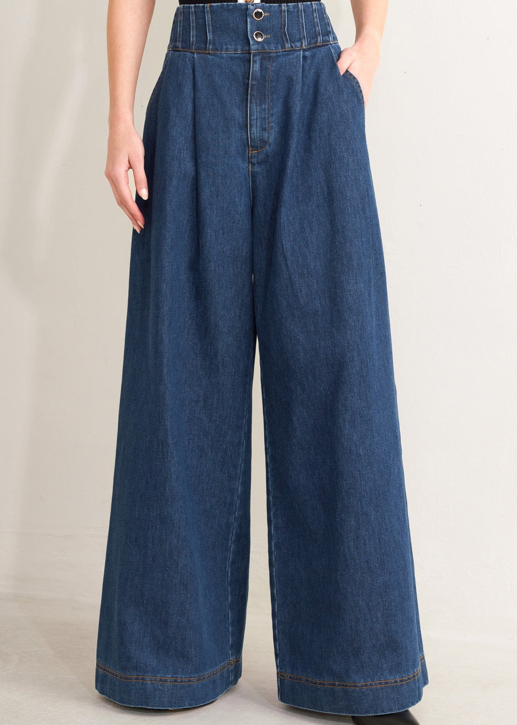 THE RAYNA WIDE LEG DENIM PANTS