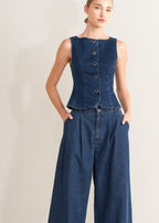 THE RAYNA WIDE LEG DENIM PANTS