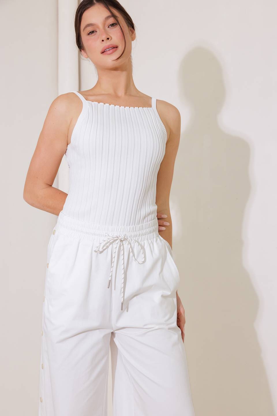 BIT OF SUNSHINE WHITE SWEATER KNIT TANK TOP Secondary image