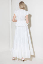 SLOW DOWN IN WHITE WOVEN TOP