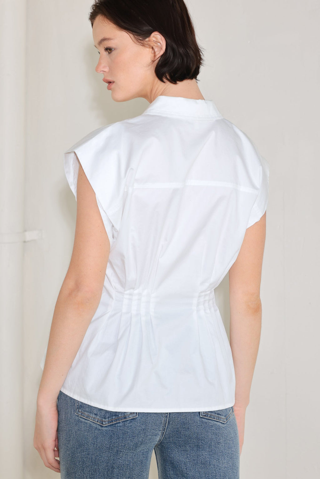 Modern Poise Corset Waist Woven Top