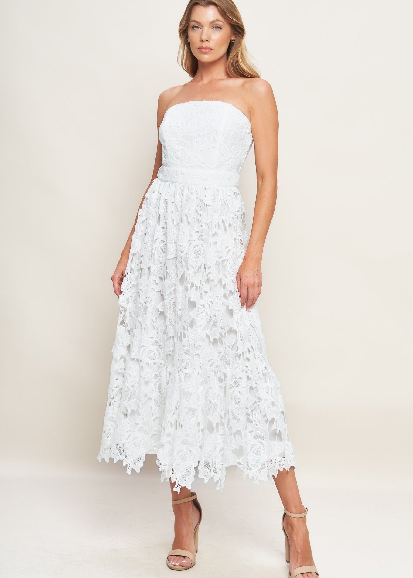 VALMERE LACE MIDI DRESS