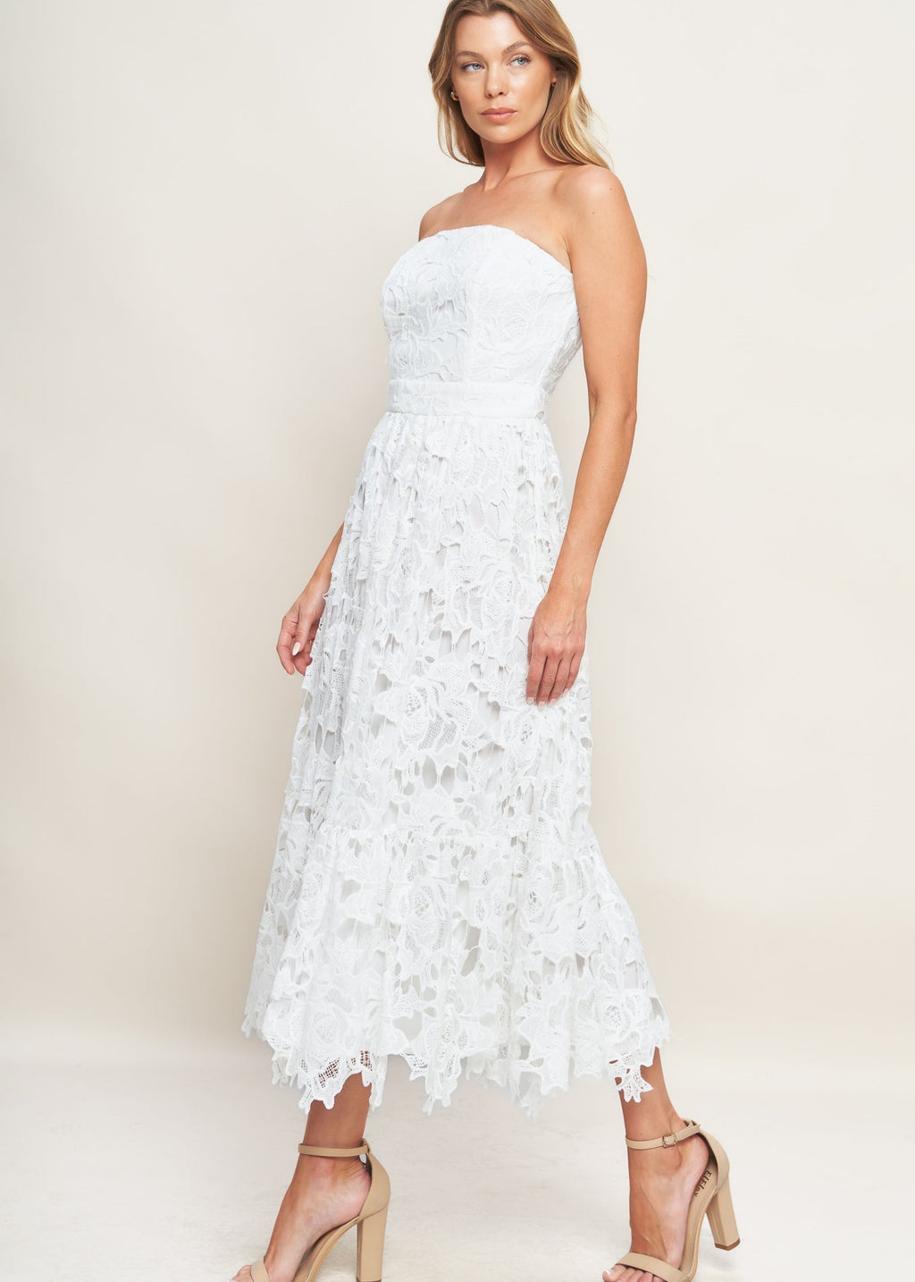 VALMERE LACE MIDI DRESS