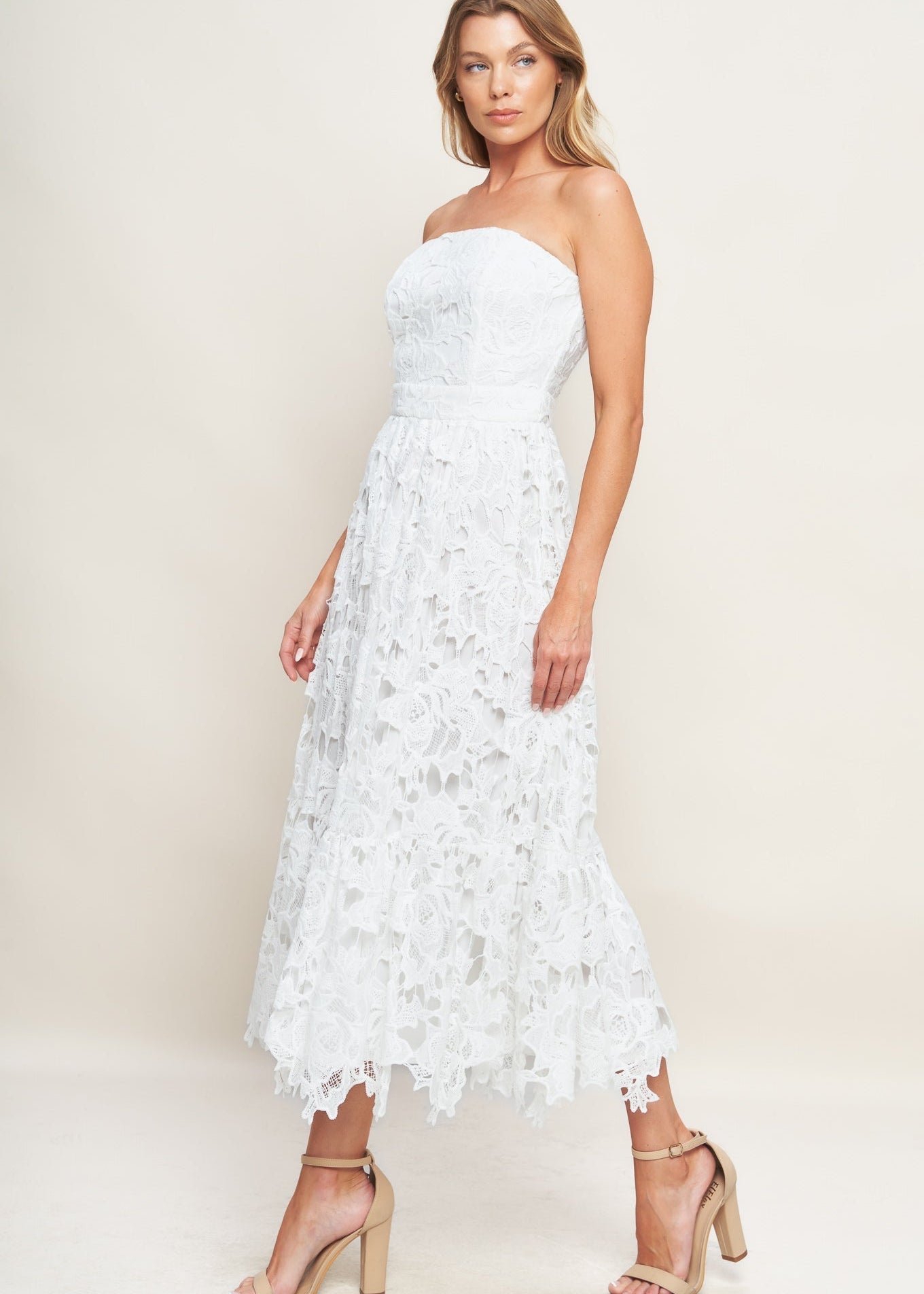 VALMERE LACE MIDI DRESS