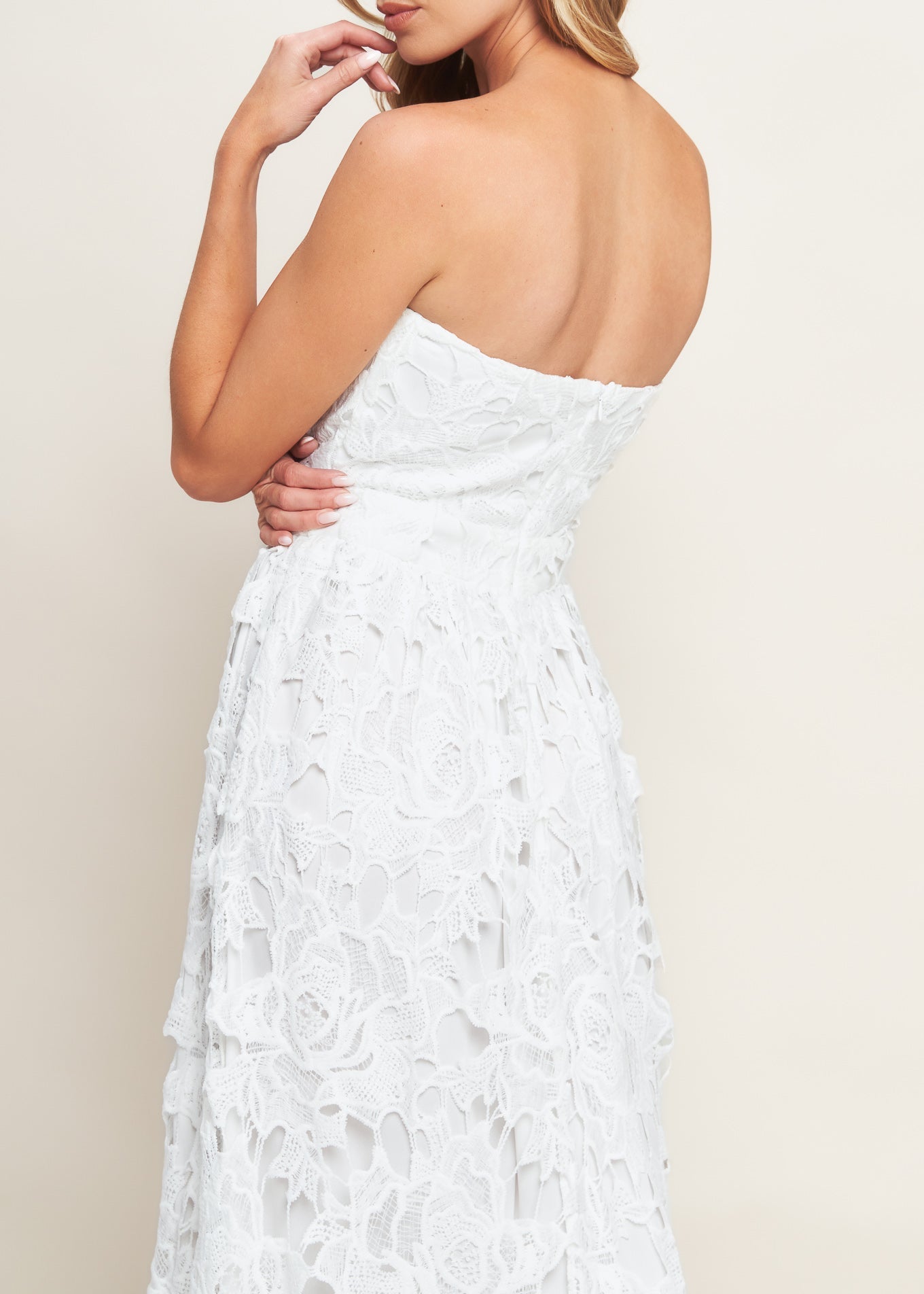 VALMERE LACE MIDI DRESS
