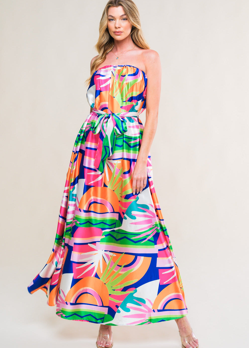THE SOLARA STRAPLESS MAXI DRESS