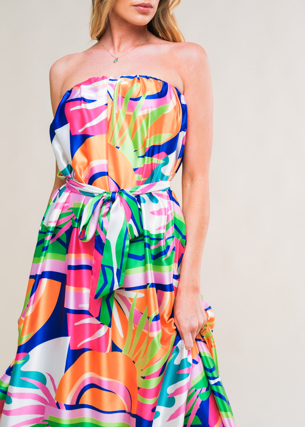 THE SOLARA STRAPLESS MAXI DRESS