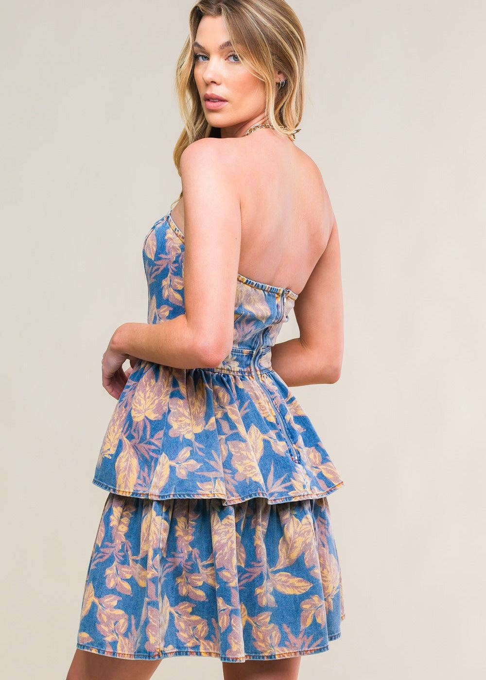 SUMMER MOMENTS DENIM MINI DRESS