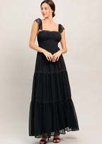 MIDNIGHT LACE REVERIE MAXI DRESS