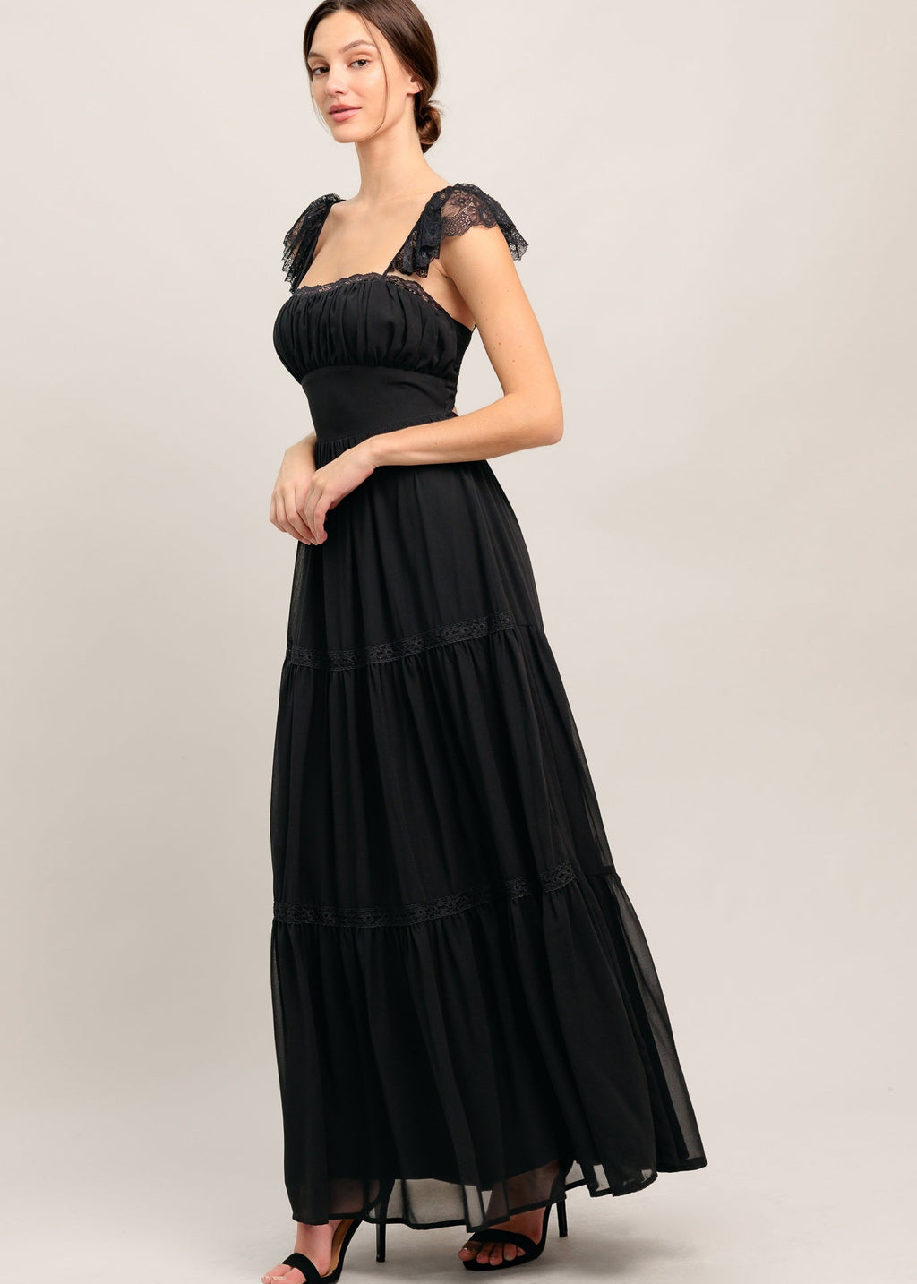 MIDNIGHT LACE REVERIE MAXI DRESS
