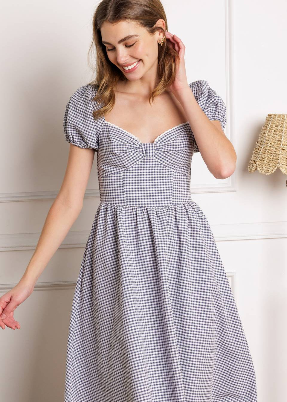 THE WILLOW GINGHAM MIDI DRESS