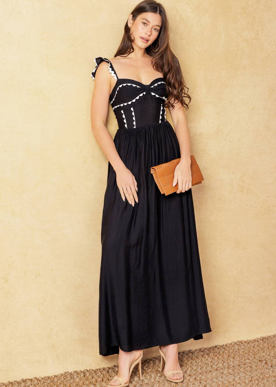 THE MIDNIGHT MUSE RIC RAC MIDI DRESS