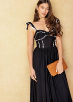 THE MIDNIGHT MUSE RIC RAC MIDI DRESS