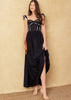 THE MIDNIGHT MUSE RIC RAC MIDI DRESS