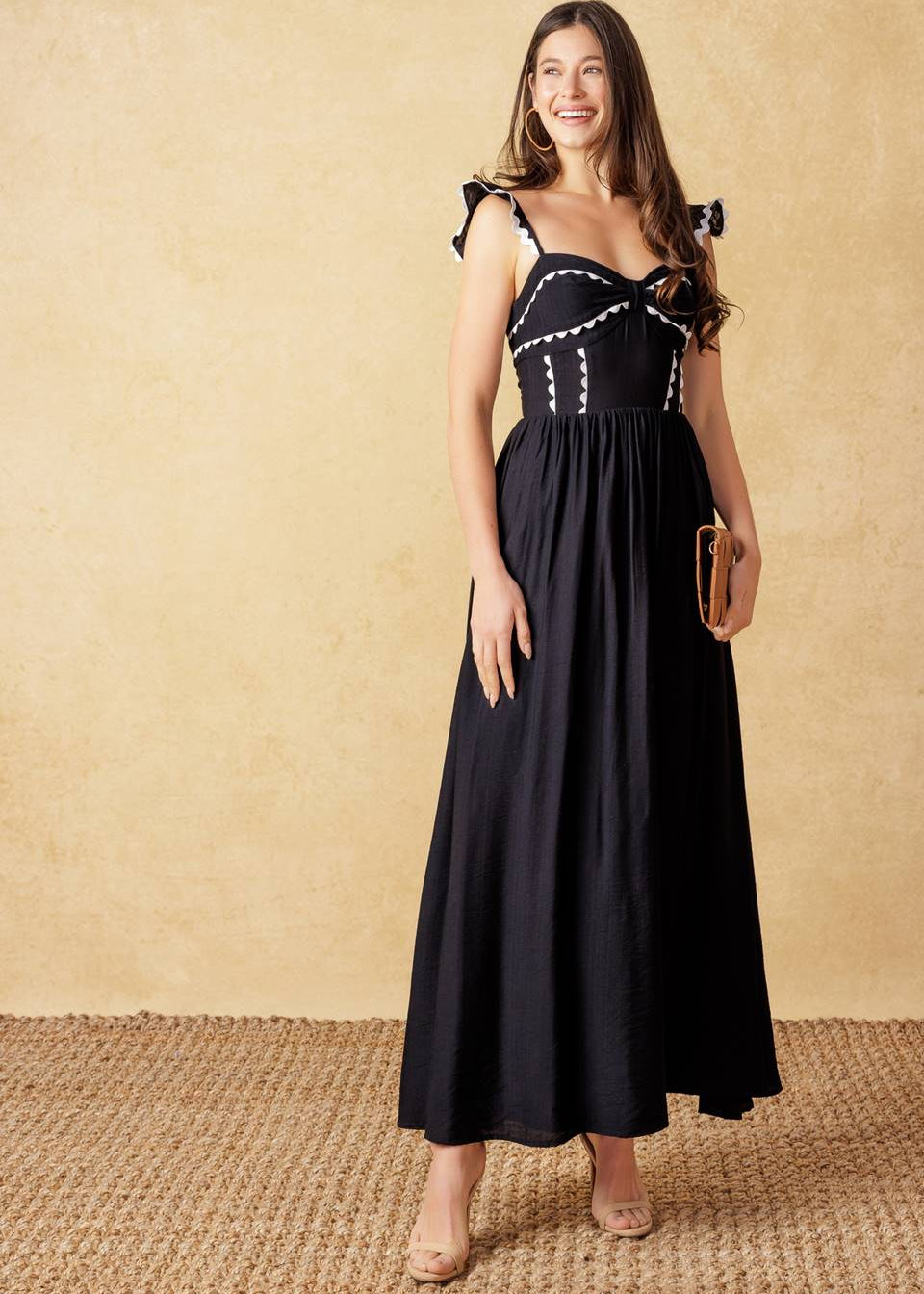 THE MIDNIGHT MUSE RIC RAC MIDI DRESS