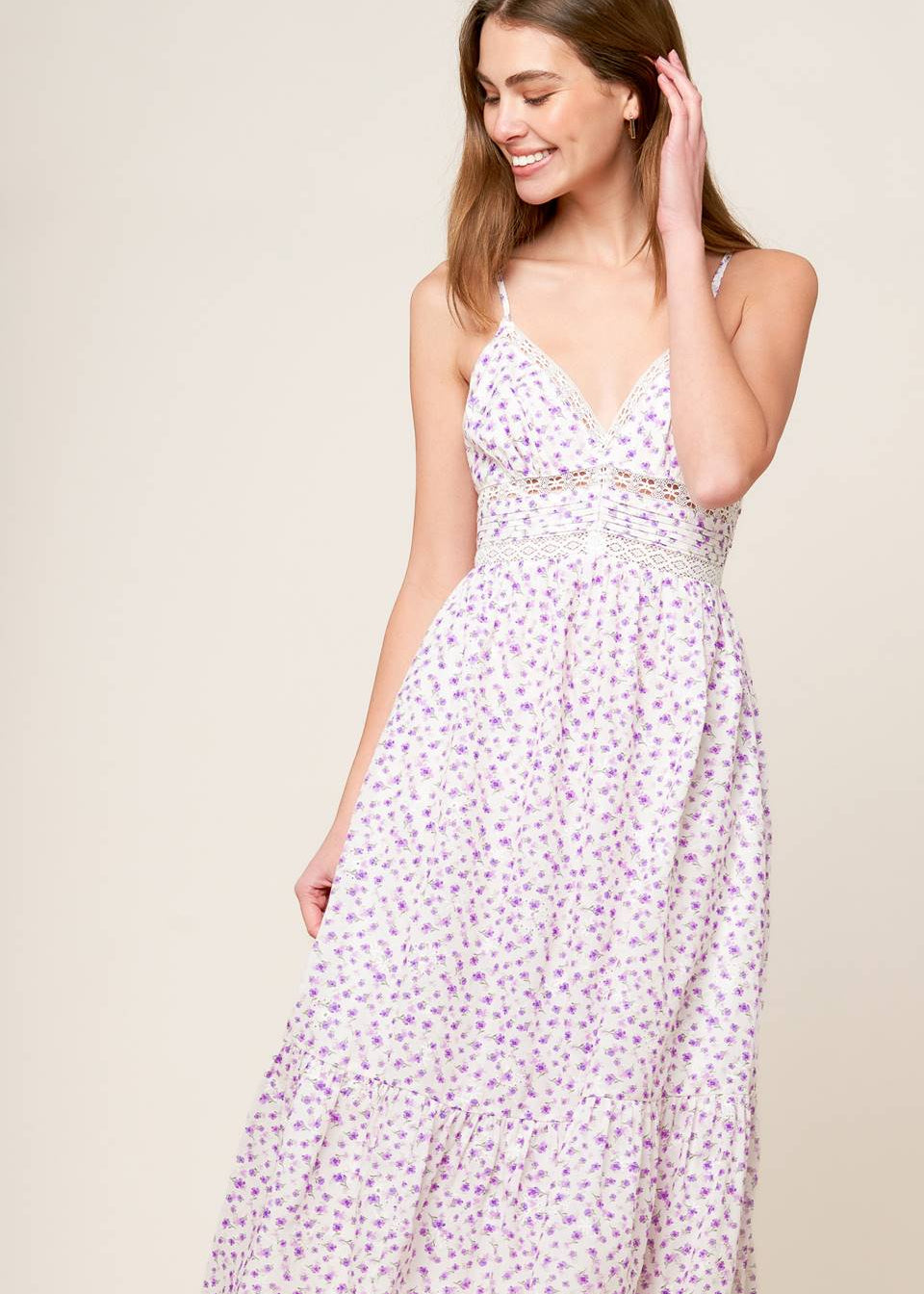 LAVENDAR FIELDS MIDI DRESS