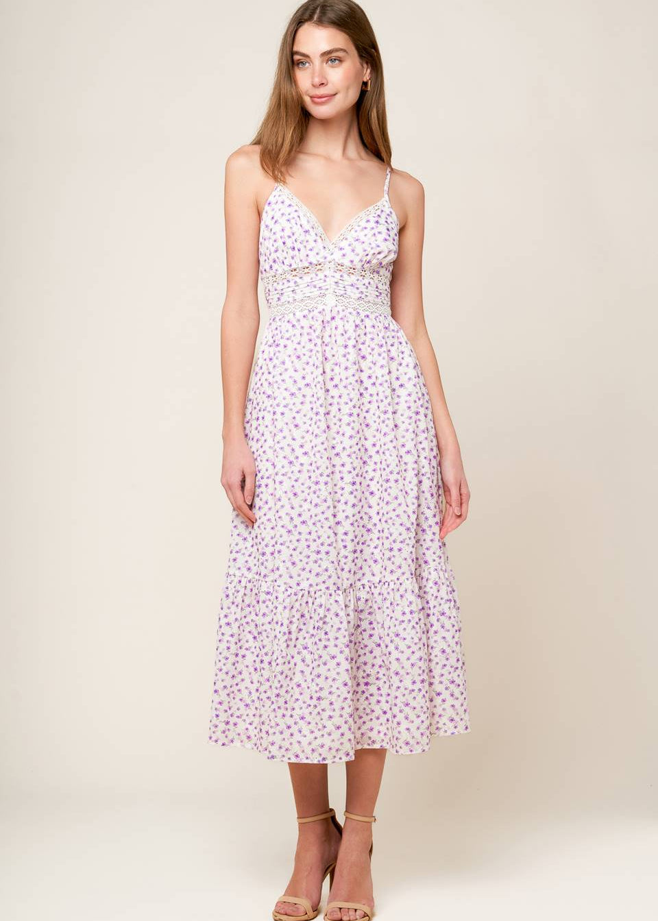 LAVENDAR FIELDS MIDI DRESS