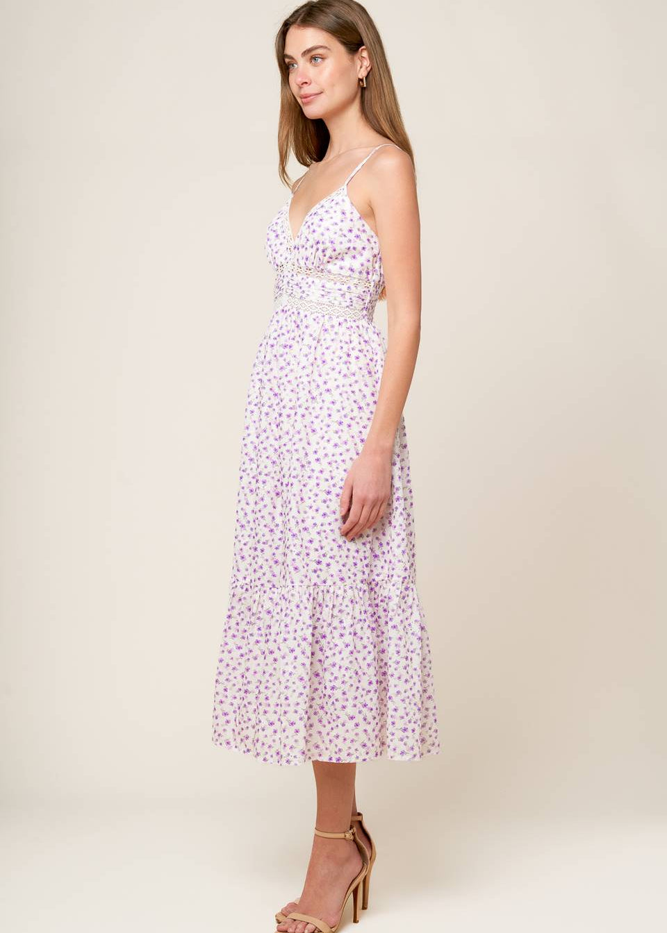 LAVENDAR FIELDS MIDI DRESS