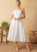 THE LILA EYELET MIDI DRESS
