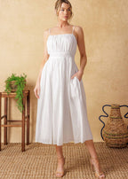THE LILA EYELET MIDI DRESS