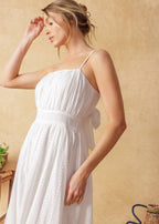 THE LILA EYELET MIDI DRESS
