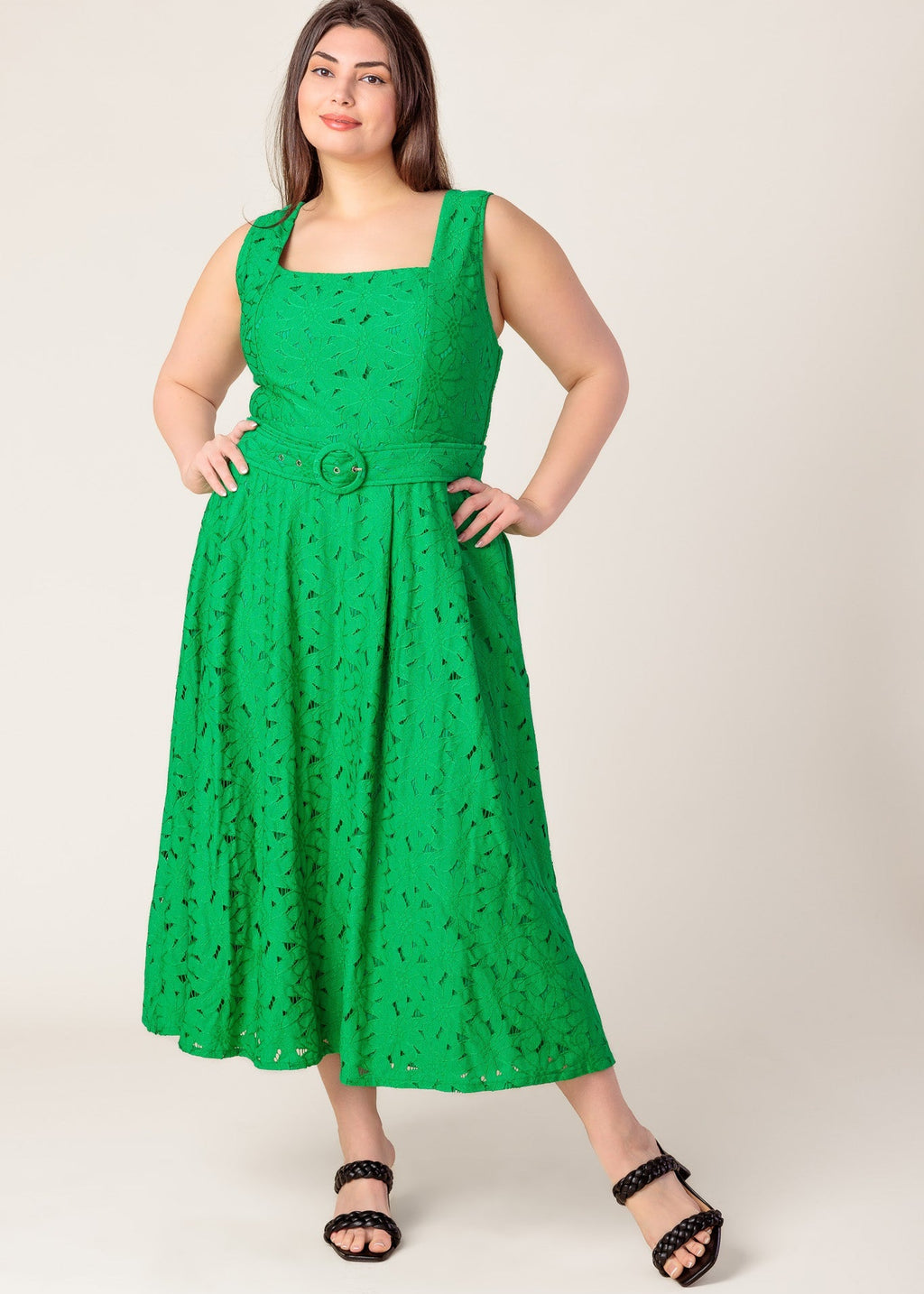 THE ELOWEN LACE MIDI DRESS