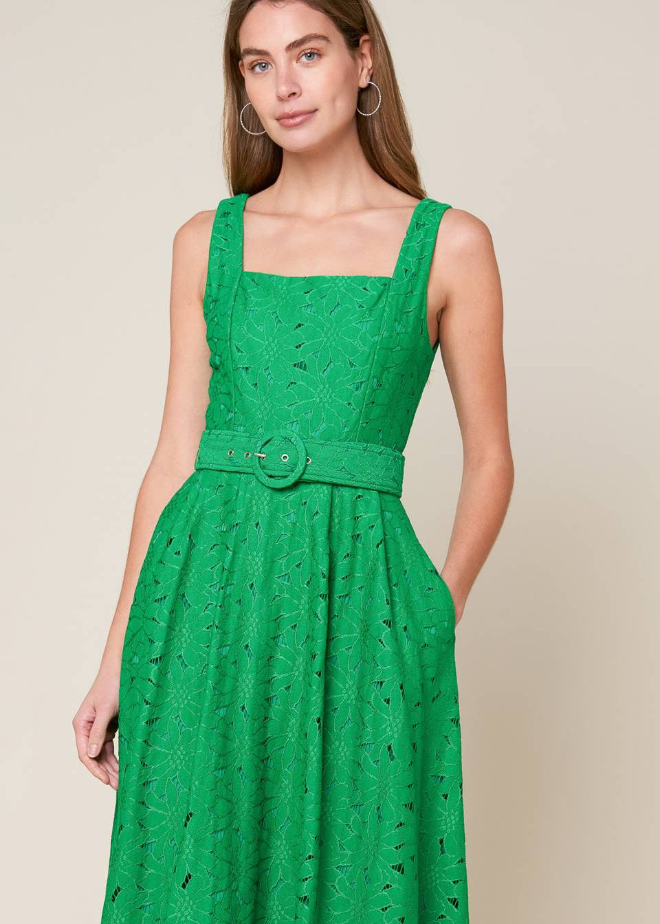 THE ELOWEN LACE MIDI DRESS