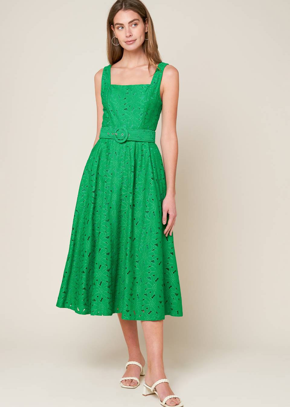 THE ELOWEN LACE MIDI DRESS