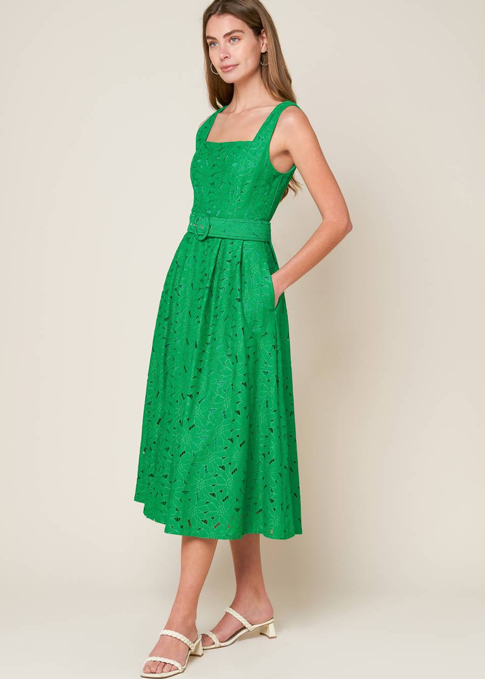 THE ELOWEN LACE MIDI DRESS