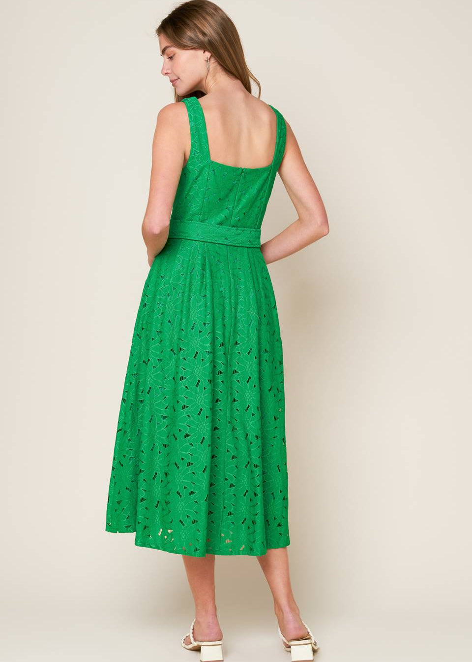 THE ELOWEN LACE MIDI DRESS