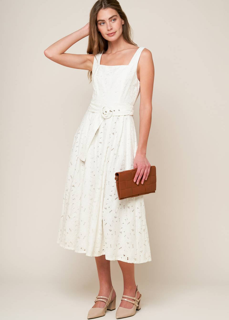 THE ELOWEN LACE MIDI DRESS