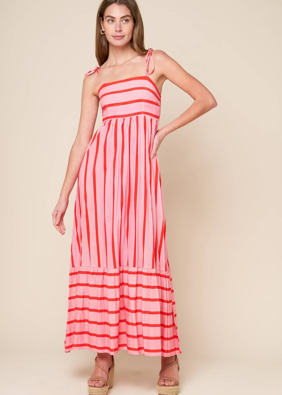 SUNSET STRIPE MIDI DRESS Main image