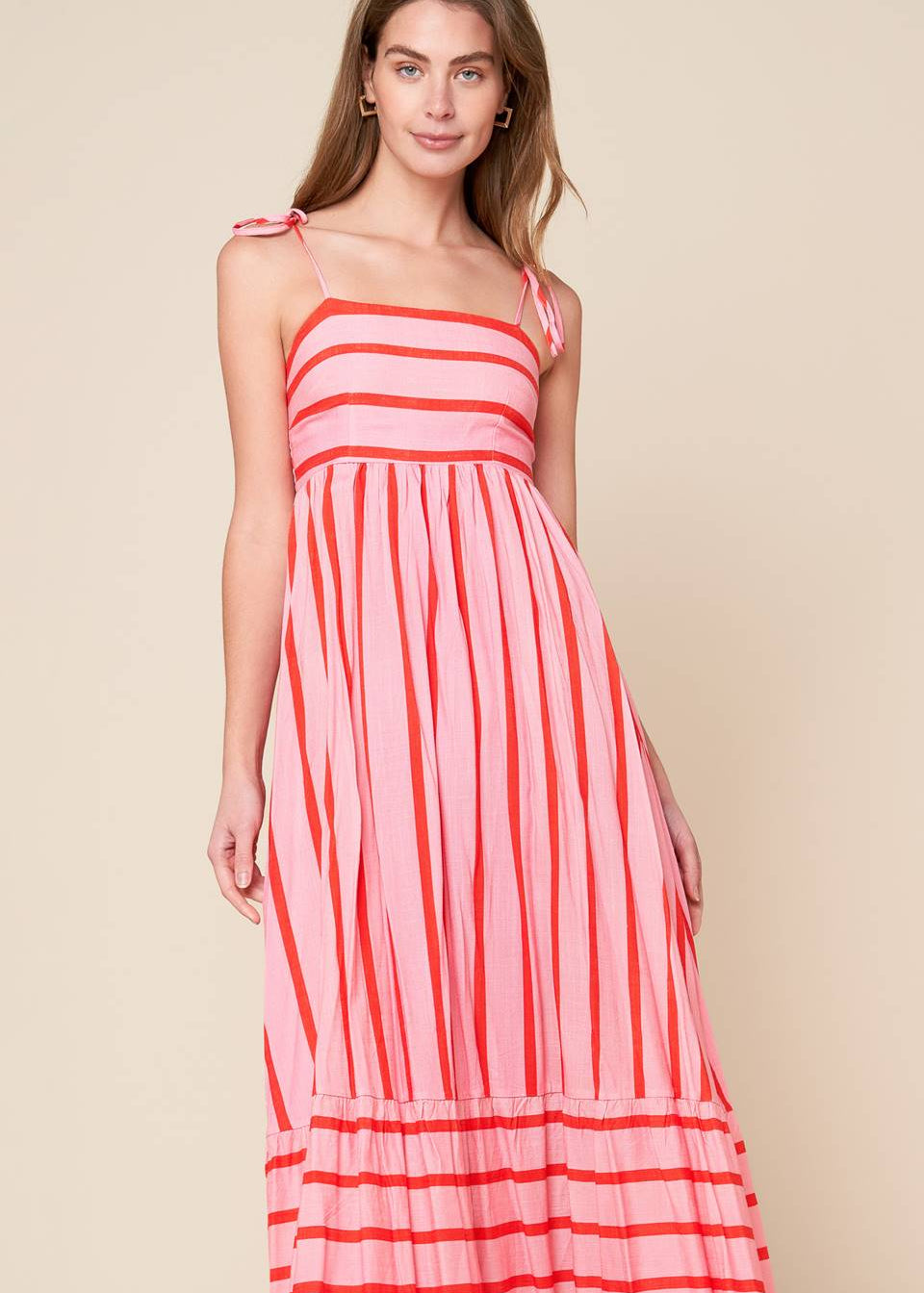 SUNSET STRIPE MIDI DRESS