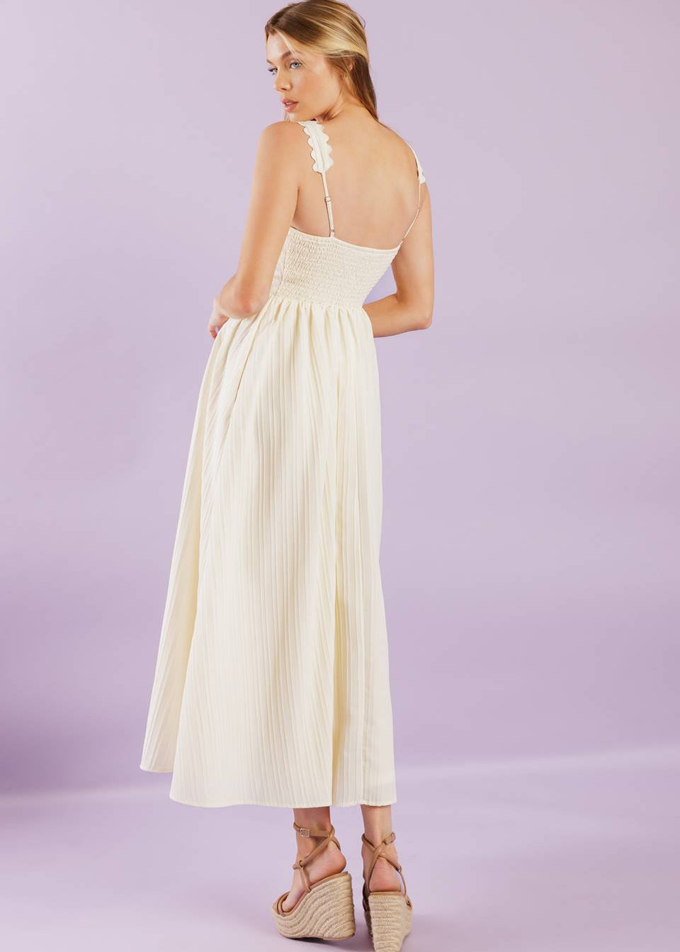 THE GOLDEN MEADOW EMBROIDERED MIDI DRESS