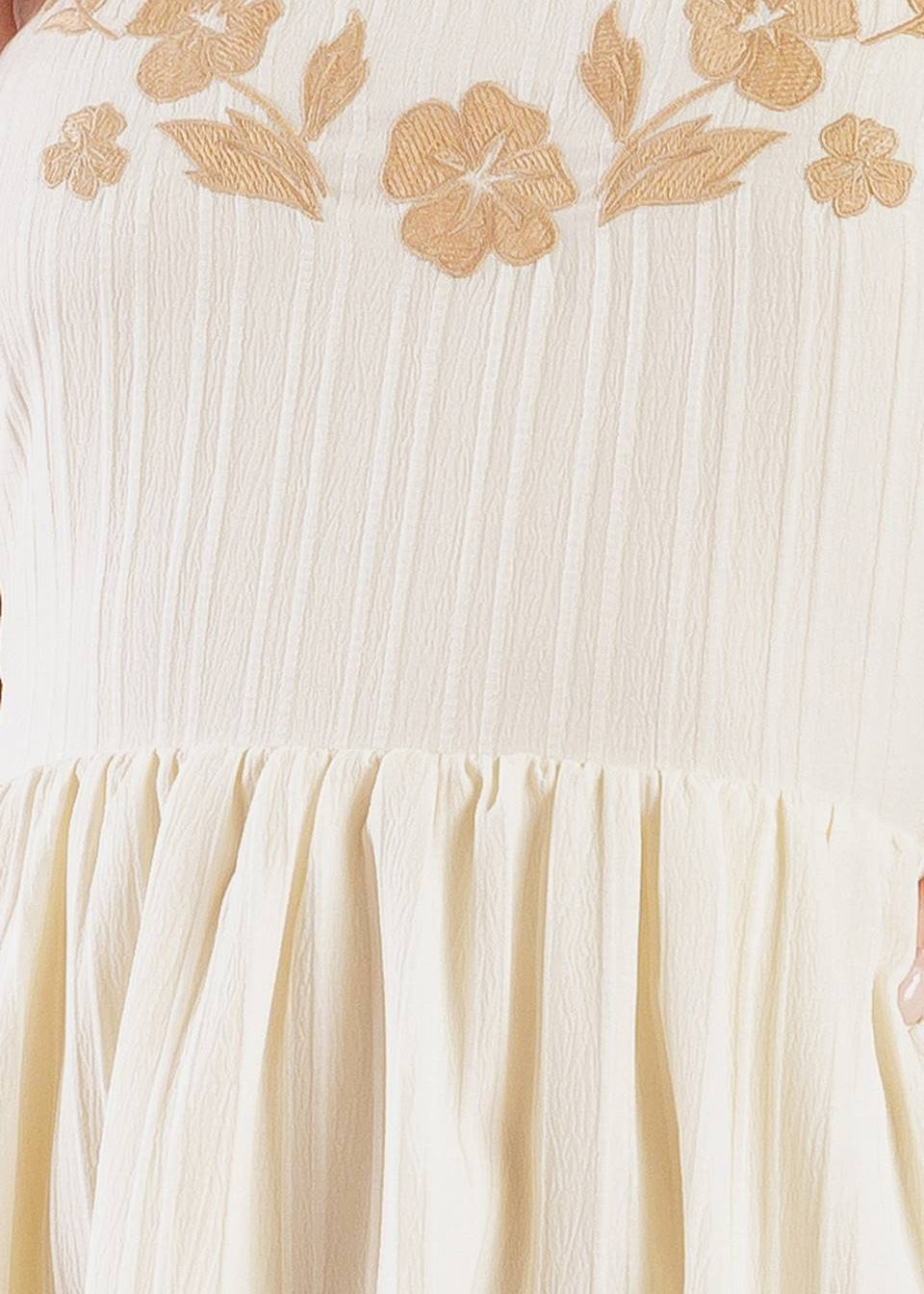 THE GOLDEN MEADOW EMBROIDERED MIDI DRESS