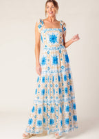 PORCELAIN PETAL MAXI DRESS