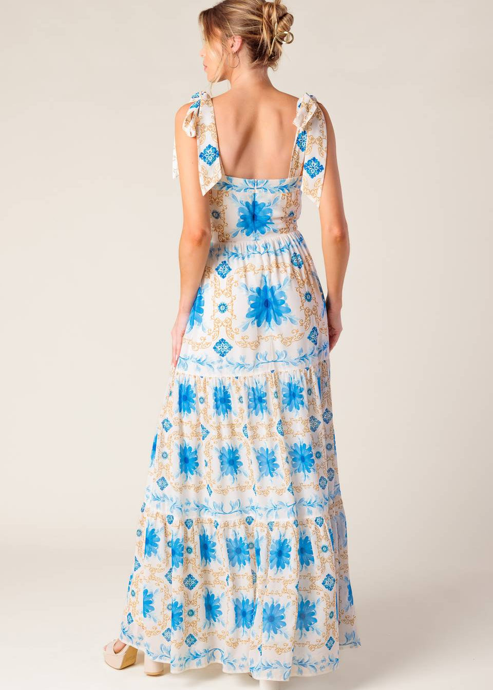 PORCELAIN PETAL MAXI DRESS