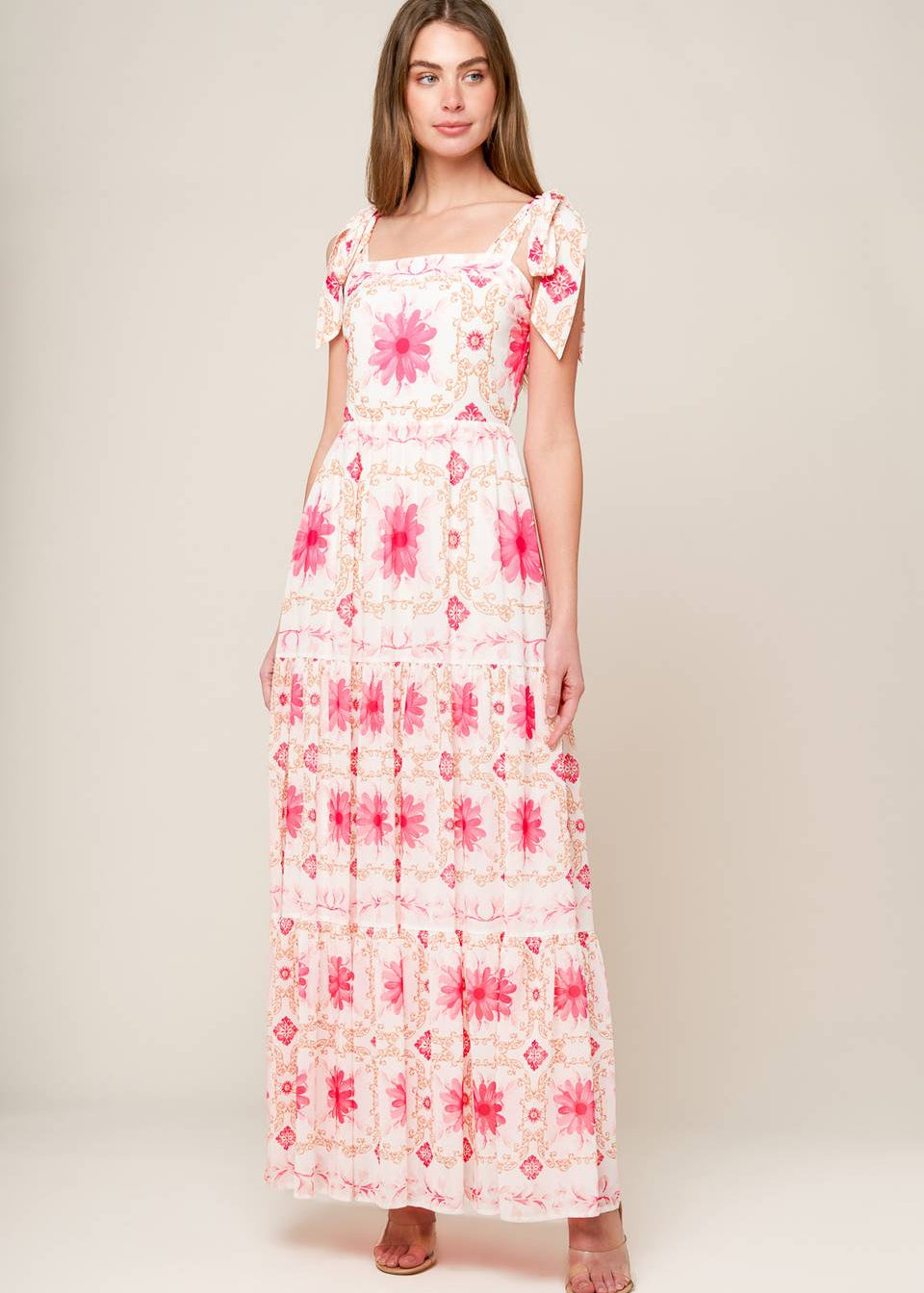 PORCELAIN PETAL MAXI DRESS